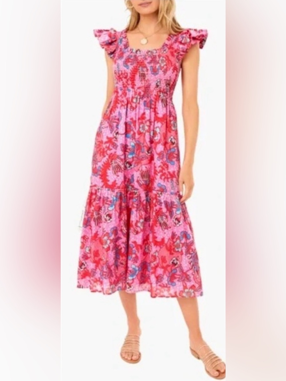 Tuckernuck Pink Floral Tiered Sundress